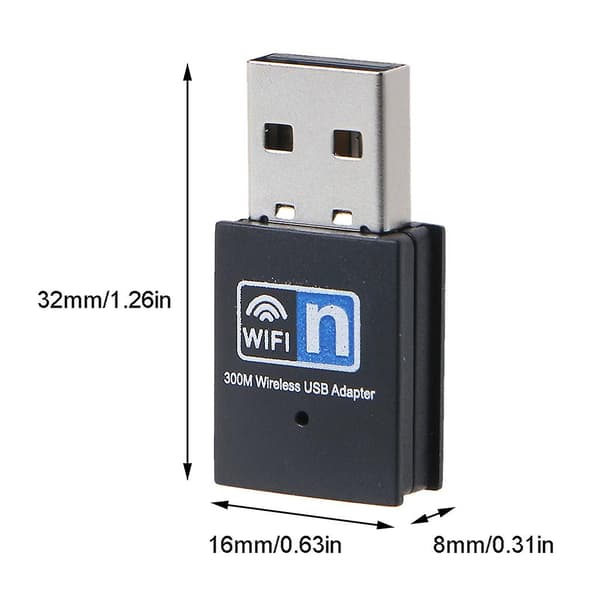 300m USB-WiFi-sovitin Rtl8192eu-piirisarja Usb2.0 Wlan-dongle Langaton verkko