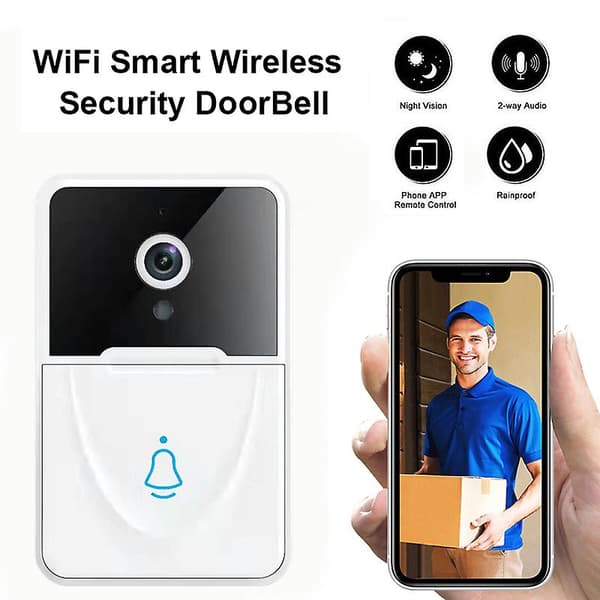 Smart trådløs Wifi videodørklokke telefonkamera dørklokke ring intercom sikkerhet