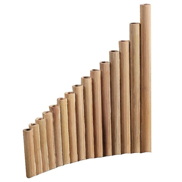 Panflöjt 15 Pipor Naturlig Bambu Vindinstrument Panflöjt G-Ton Panflöjt Handgjord Träblåsinstrument