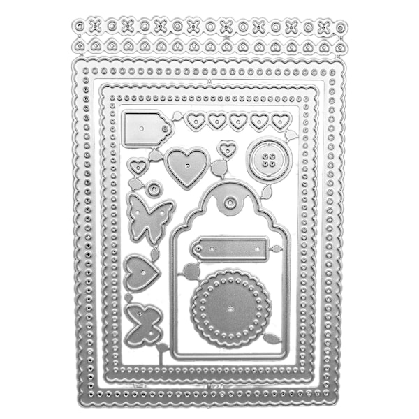 Rectangle Lace Border Metal Cutting Dies Curved Embossed Border Die Cuts Crafts