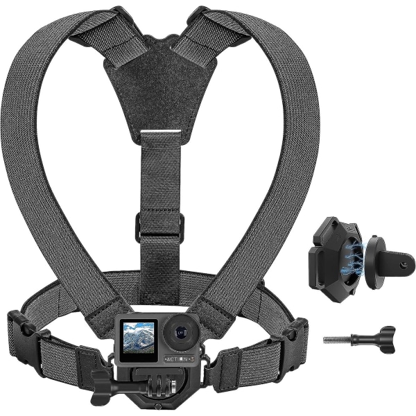 Bröstbandsselehållare för Dji Osmo actionkamera, bröstband Vlog/pov Tillbehör Kompatibel med Insta360 X3/one R/rs för Gopro Hero Series