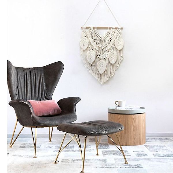 Bohemian tupsu käsintehty seinävaate Boho Macrame seinäkoriste Chic seinävaate käsin kudottu Penda