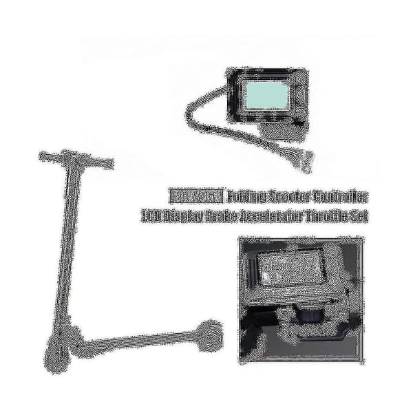 36V 350W Vikbar Scooterstyrenhet LCD-Display Broms Accelerator Gasreglage Knappset för El