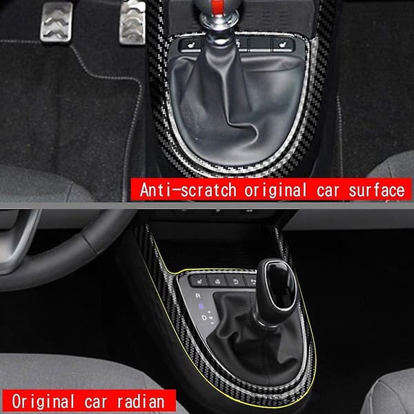 Kolfiber Central Gear Panel Kontrollpanel Dekal Interiörmodifiering för Hyundai I10