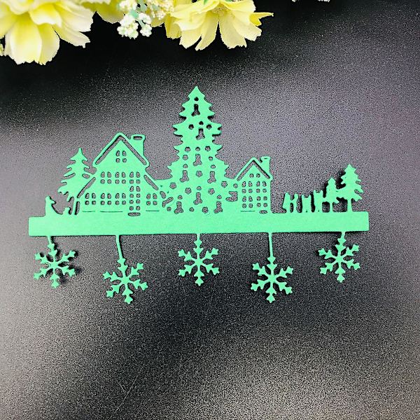 Metallskärningsformar Julby för korttillverkning Scrapbooking Pappershantverk