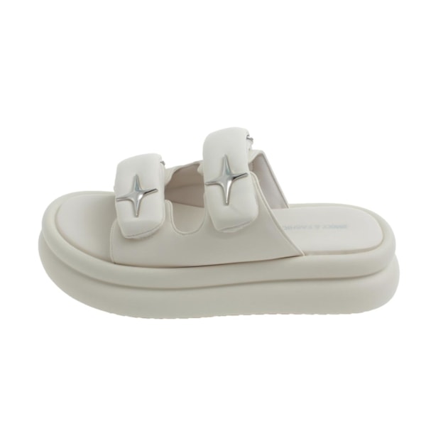 Læder Platformsandaler Og Sandaler beige 36