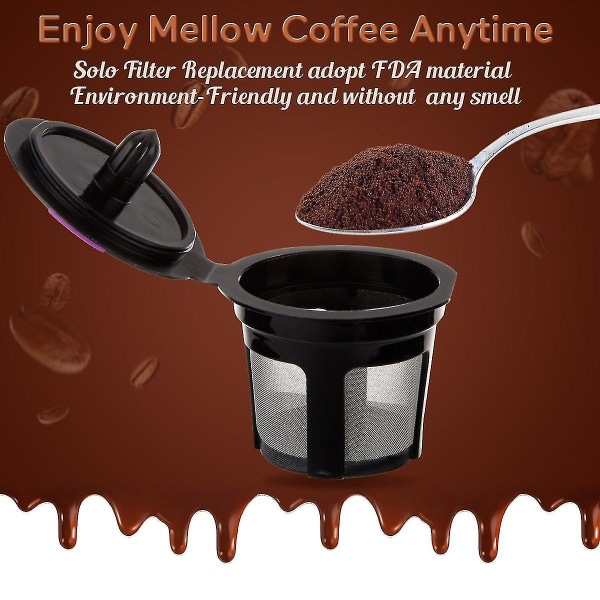 Kaffe filter 6 stk gjenbrukbare påfyllbare K-kopp kaffe filter pod