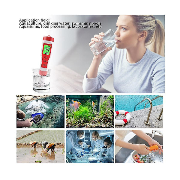 4 i 1 digital vattenkvalitetsdetektor Ph/tds//temp multifunktions testare penna