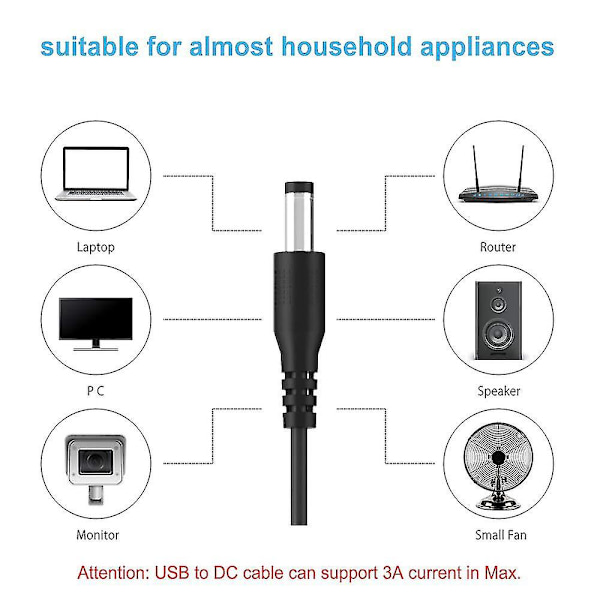 USB til DC strømledning Universal USB til DC-kontakt ladekabel strømledning med 13 utskiftbare plugger