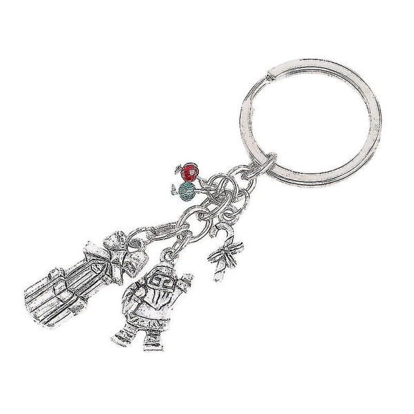 Julenissen Christmas Key Chain Legering Perle Gave Pendent Creative Key Ring