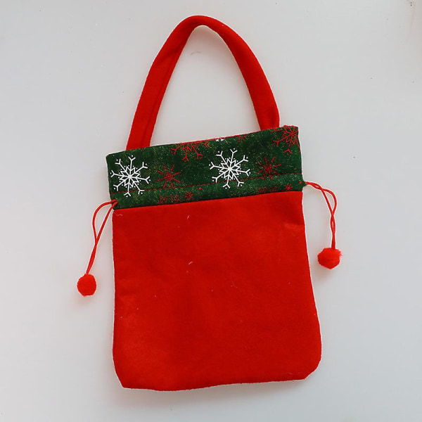 Fritidspose 4 stk. Julegavepose med snøre i non-woven stof Bærbar julegavepose med snøre Julegavepose i non-woven stof Julemandstegninger