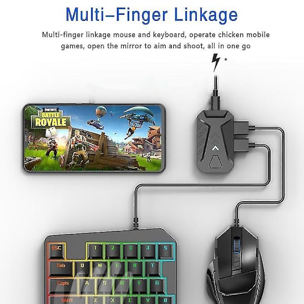Tastatur- og muskonverter Bærbar mobilspilltastatur- og muskonverteradapter for Android Io