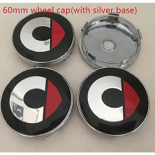 4 stk. 56mm 60mm Smart Car Hjul Center Cap Badge Hub Dæksler Emblem Sticker til Fortwo Forfour Roadster Forjeremy Forspeed Forstar 60mm red cap 1