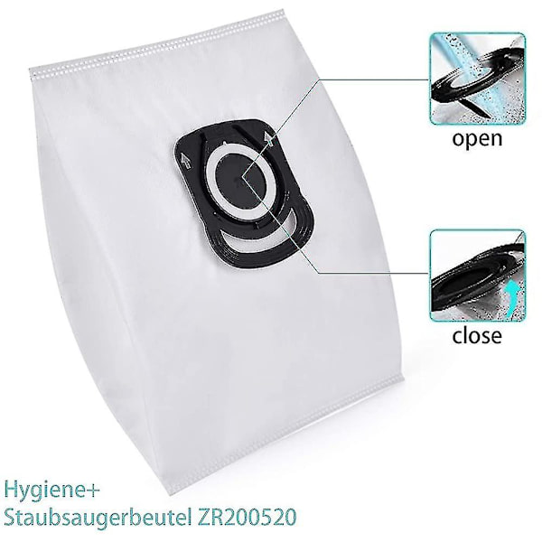 10 kpl:n pölypussipakkaus Rowenta Hygiene + ZR200520 -imuriin, yhteensopiva