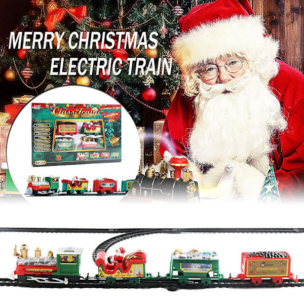 2 stk Juletog Elektrisk Leketog Mini Togspor Ramme Med Lyd Lys Juletrær Dekor Barn Leke Nyttår Jul Gave