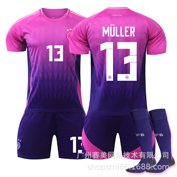 Euro 2024 Tyskland borta nr 13 MULLER barnfotbollströja set 20 13