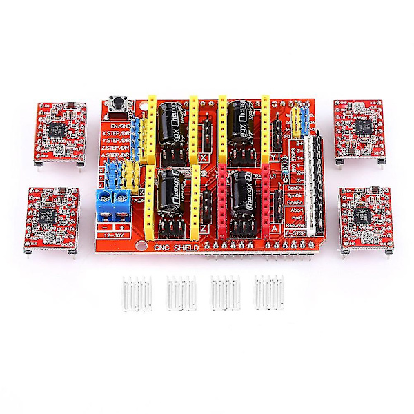 Cnc Shield Udvidelseskort 4stk A4988 Skridtmotordriver Til Graveringsmaskine 3d-printer