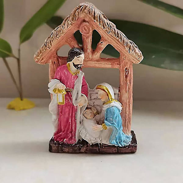 Harpiks Håndværk Kreative Ornamenter Jesus Tre Stående Høloft Statue Religiøse Forbrugsvarer Stue