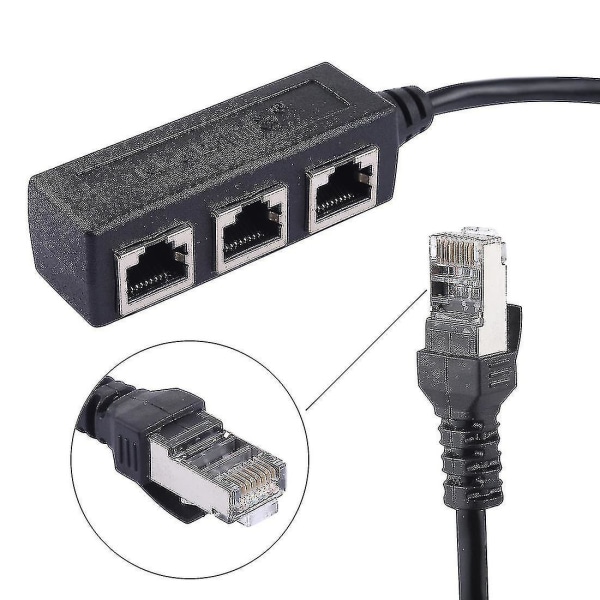 1-3 Socket Lan Ethernet Network Rj45 Plug Splitter Extender