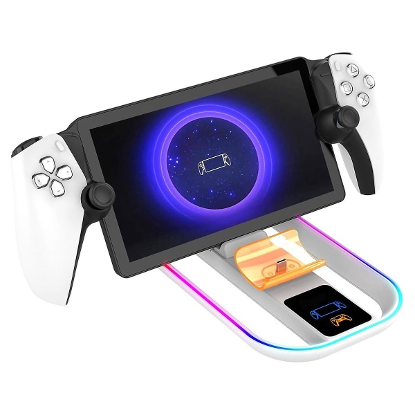 Ps Portal laddningsstation med LED-indikator, bärbar laddningsstativ för Playstation Portal fjärrspelare, Ps Portal tillbehör