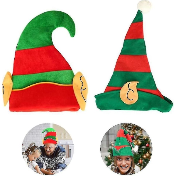 2 stk Nissehue Voksen Filt Alve Hat Ferie Fest Kostume Voksen Tøj Børn Tøj Hat Børn Jul Hat