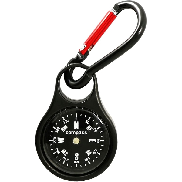 Nyckelring kompass, bärbar minikompass, metall karbinkompass, överlevnadskompass för vandring utomhus