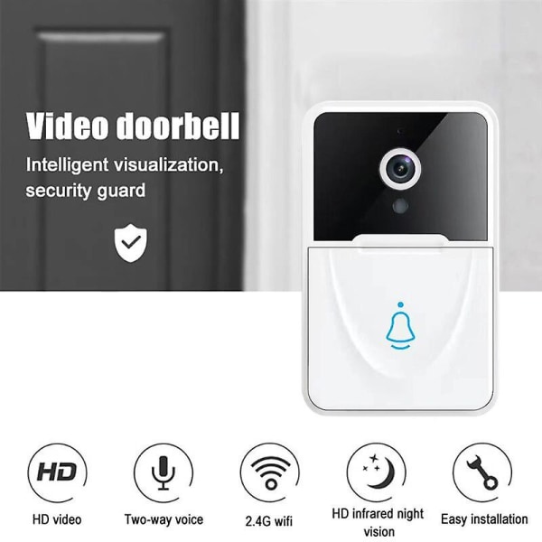 X3 Trådlös dörrklocka utomhus video röst intercom infraröd natt trådlös fjärrövervakning med röstväxlingsfunktion