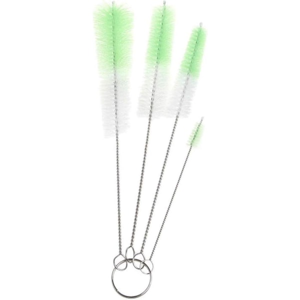 4-pack Rengöringsborste Set Flaskrengöringsborstar Mini Piprengöringsborstar Tvättsvampar Rörborste Nylon Cl