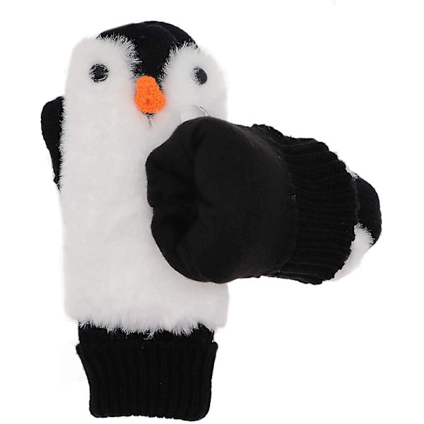 Dame Penguin Vante Handsker Vinter Varmt For Varm Hyggelig Strikkede Pluffy Fuzzy Faux Pels Vante