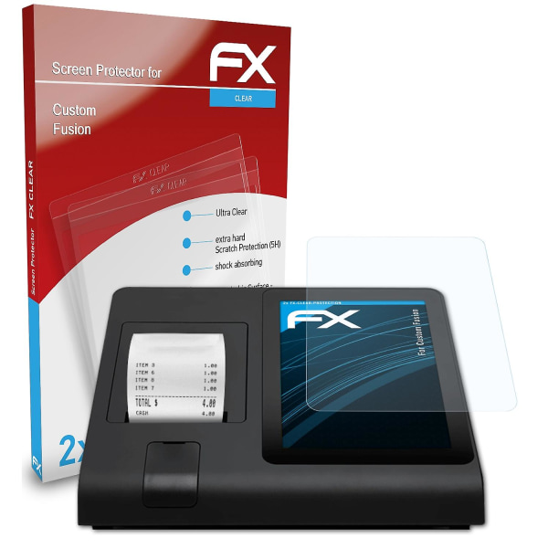 atFoliX 2x beskyttelsesfolie kompatibel med Custom Fusion Displaybeskyttelsesfolie klar