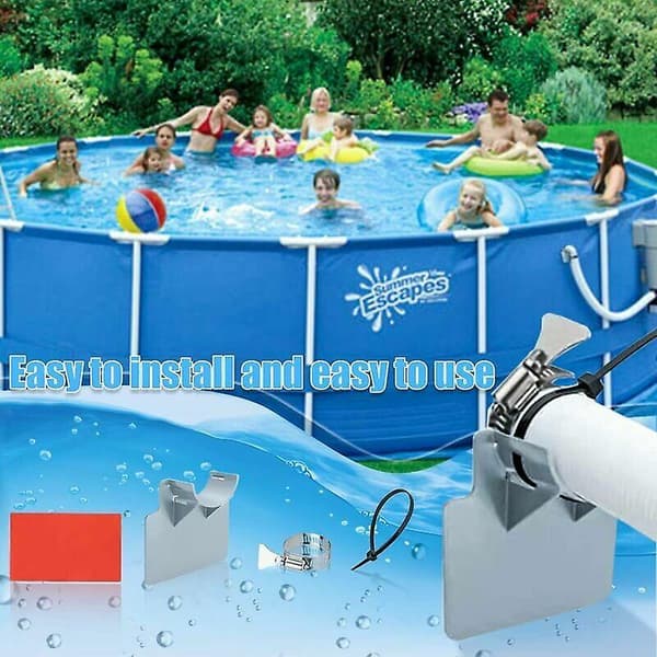 2 Stöd för Poolrör, För Rör 30 mm 38 mm, Kompatibel med Intex Pool och (grå)