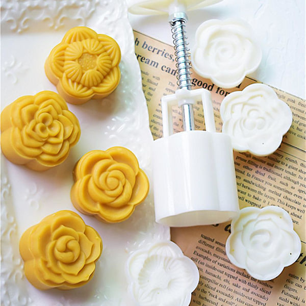 Plastik Månekageform 50g Blommestempel Kageform Kageform Form DIY Fondant Bageværktøj