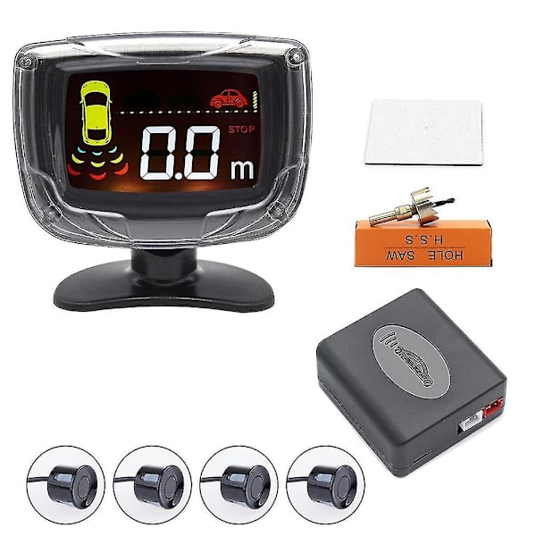 LED-display backsensor PZ313 parkeringssensorsystem 4 sensorer bilparkeringssensor