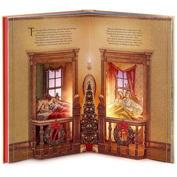 The Night Before Christmas Board Book: Christmas Pop-up Bog med lys lyd på aftenen Natten før dekoration Nytårsgaver til børn Børn