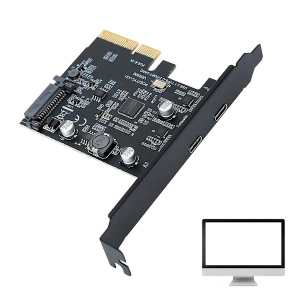 PCI-Express 4x - USB3.2 Gen Riser -sovitin 10 Gbps nopea siirto laajennuskortti