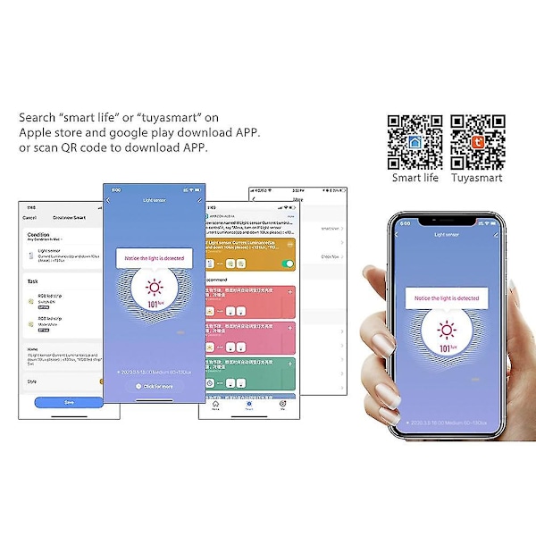 Tuya Zigbee Ljussensor Intelligent Hembelysning Sensor Länkningskontroll Ljusstyrka Sensor Ill