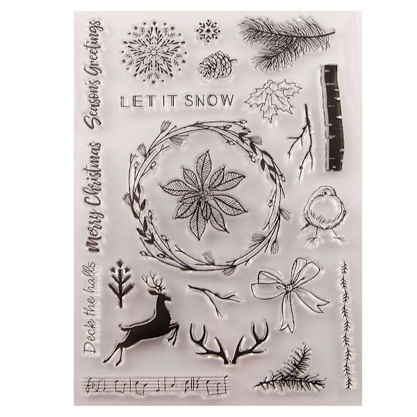Wreath Deer Silikon Klar Stempel DIY Scrapbooking Embossing Fotoalbum Dekorativt Papir Kort Håndverk Kunst Håndlaget Gave