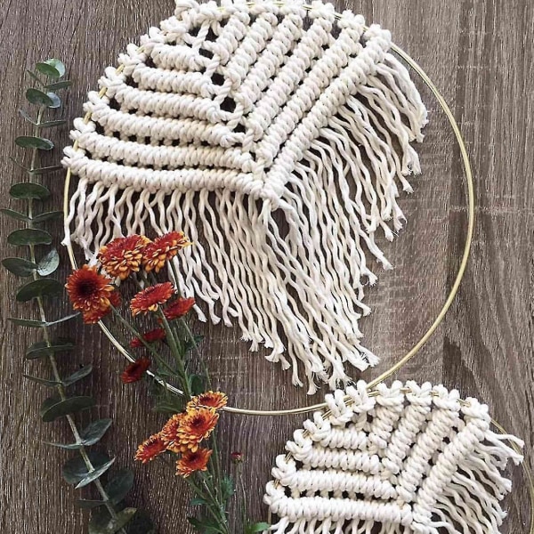 12 st 4 tum Macrame Hoops Ring Blommig Båge Hantverk Bågar Macrame