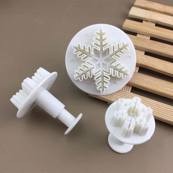 3 st snöflinga form tätning fondant skärare kex mögel kök tillbehör