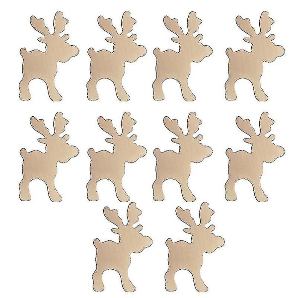 10 stk. Træ Mdf Rensdyr Form Tags Julepynt