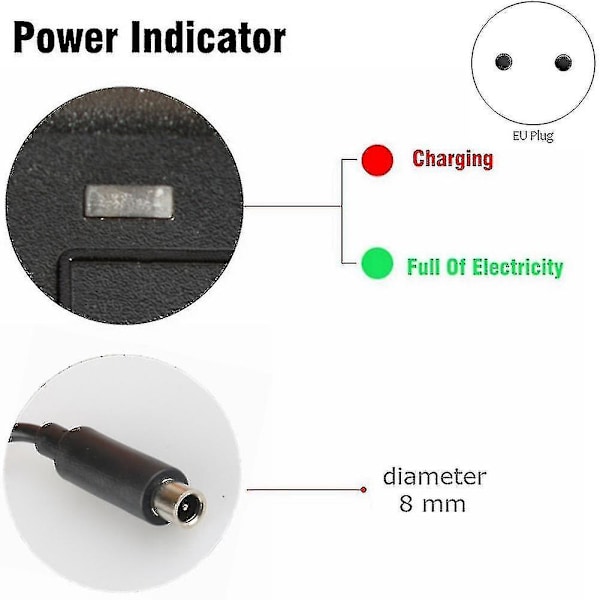 42v 2a Elektrisk Scooter Lader For M365 Ninebot Es1 Es2 (eu Plugg)