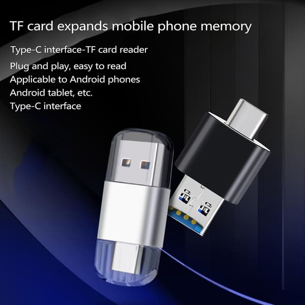 Typ C-kortläsare Usb 2.0 Bärbar minneskortläsare Micro Usb C Otg-adapter