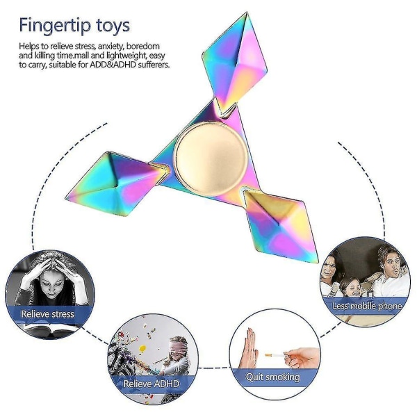 Metall Tri-spinner Hand Spinner Leke Anti Stress Finger Spinner Leke Barn Voksne