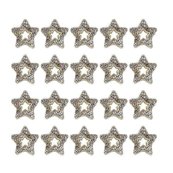 20pcs 3d Stars Nail Gems Rhinestones Crystal Nail Art Charms Nail Decor Jewelry