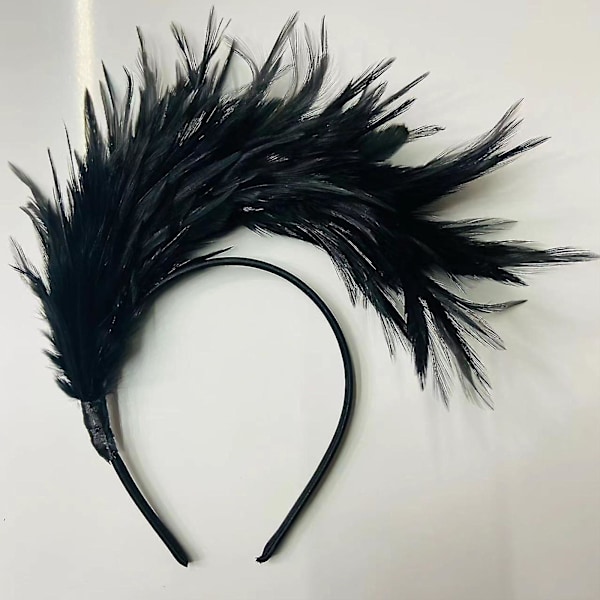 1920'ernes fjerhovedbånd farve brude fjer top hat hovedbånd bold hovedbeklædning black