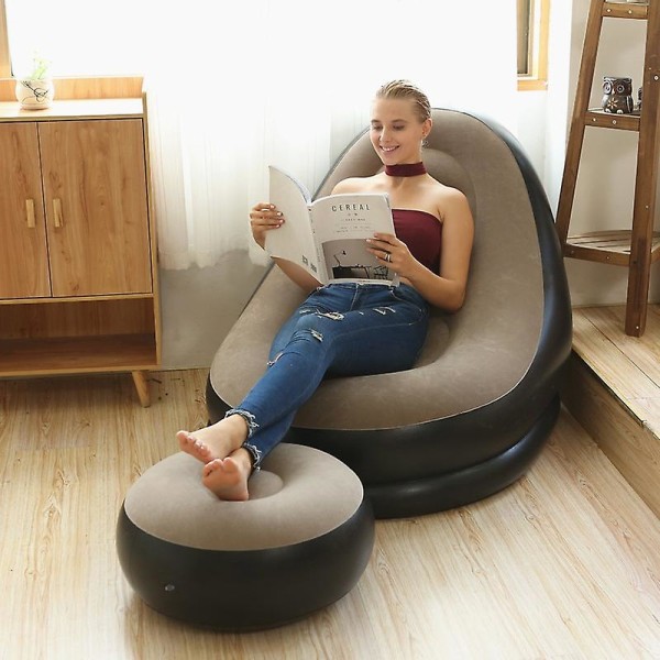 Lazy Aerate Soffa Utomhus Vikbar Uppblåsbar Sitsficka För Vardagsrum Sovrum Möbelstol
