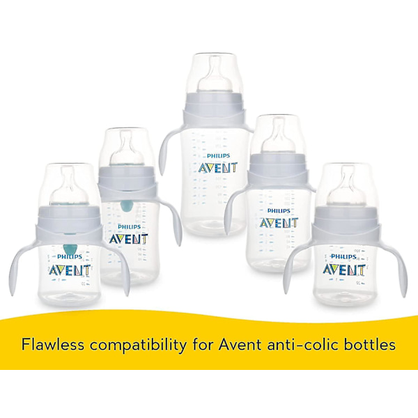 Babyflaskehåndtak for Philips Avent anti-kolikk og Airfree Vent babyflasker, kompatibel Avent flaskeholder for baby, 2 stk