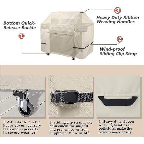 Porch Shield Premium Gas Grill Cover - Vanntett 600d Bbq Cover (54w X 24d X 46h Tommer)