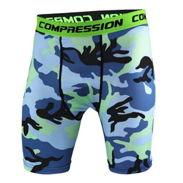 Kompresjonshorts for menn 3D-trykk kamuflasje bodybuilding tights korte menn trenings shorts