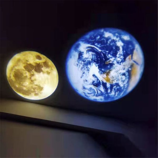 USB Planet Projektiolamppu Kuu Maa Lasten Yövalo Nukkuminen Makuuhuoneen mukana